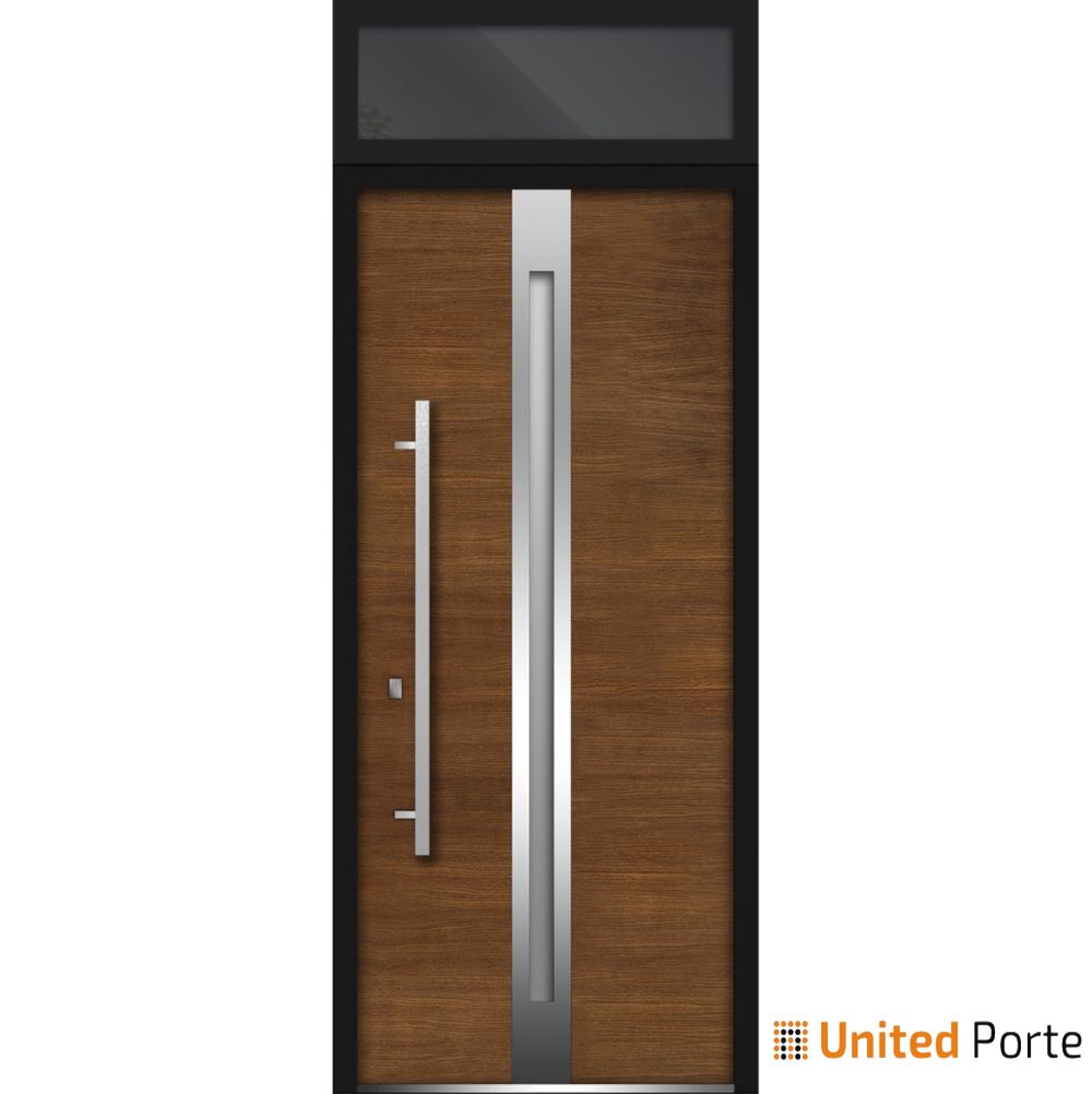 Front Exterior Prehung Steel Door | Stainless Inserts Single Modern Painted Door | Buy Doors Online