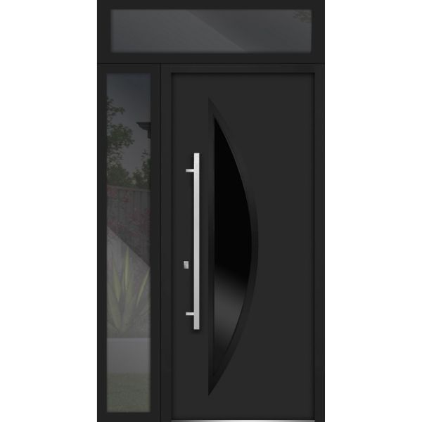 Front Exterior Prehung Steel Door | Stainless Inserts Single Modern Painted Doors | Buy Doors Online