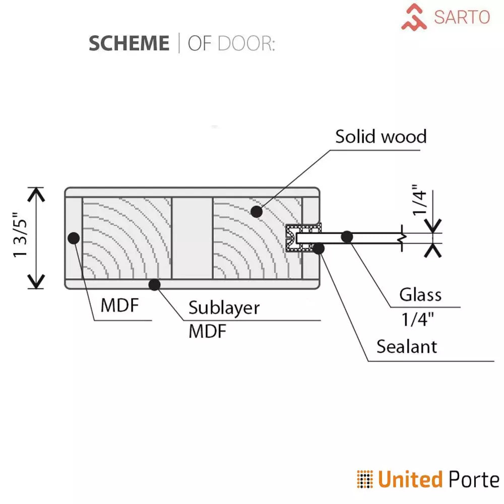 Sturdy Barn Door with Mirror | Modern Solid Panel Interior Doors I Buy Doors Online
