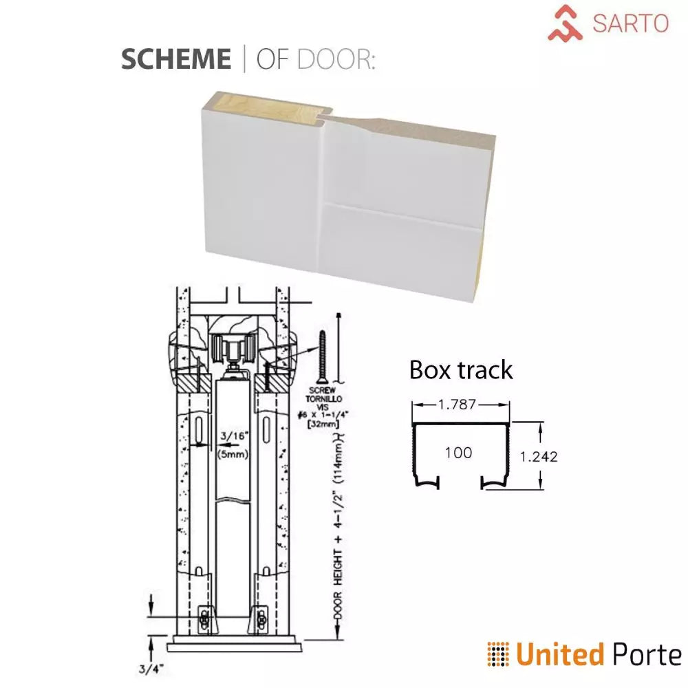 French Pocket Door with Hardware | Solid Wood Interior Sturdy Doors | Buy Doors Online