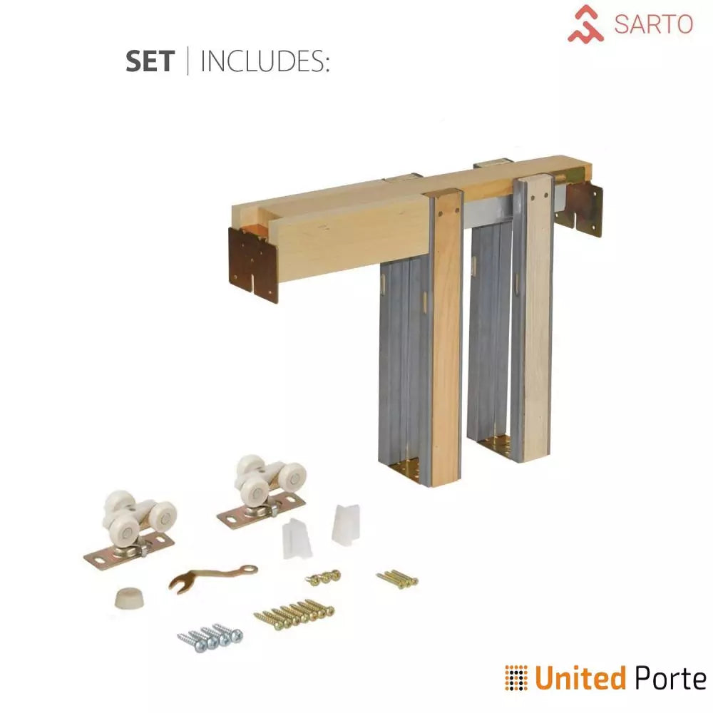 French Pocket Door with Decorative Panels | Solid Wood Interior Sliding Closet Sturdy Doors | Buy Doors Online
