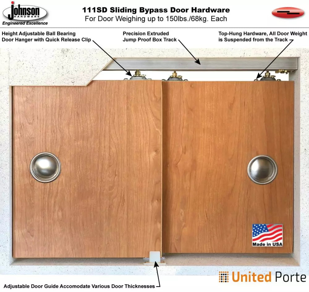 Sliding Closet Bypass Door with Decorative Panels | Wood Solid Bedroom Wardrobe Doors | Buy Doors Online