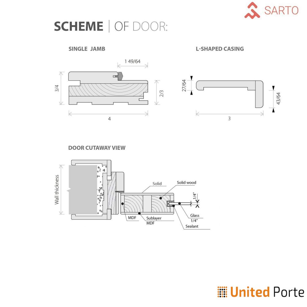 Solid French Door with Clear Glass | Bathroom Bedroom Sturdy Doors | Buy Doors Online