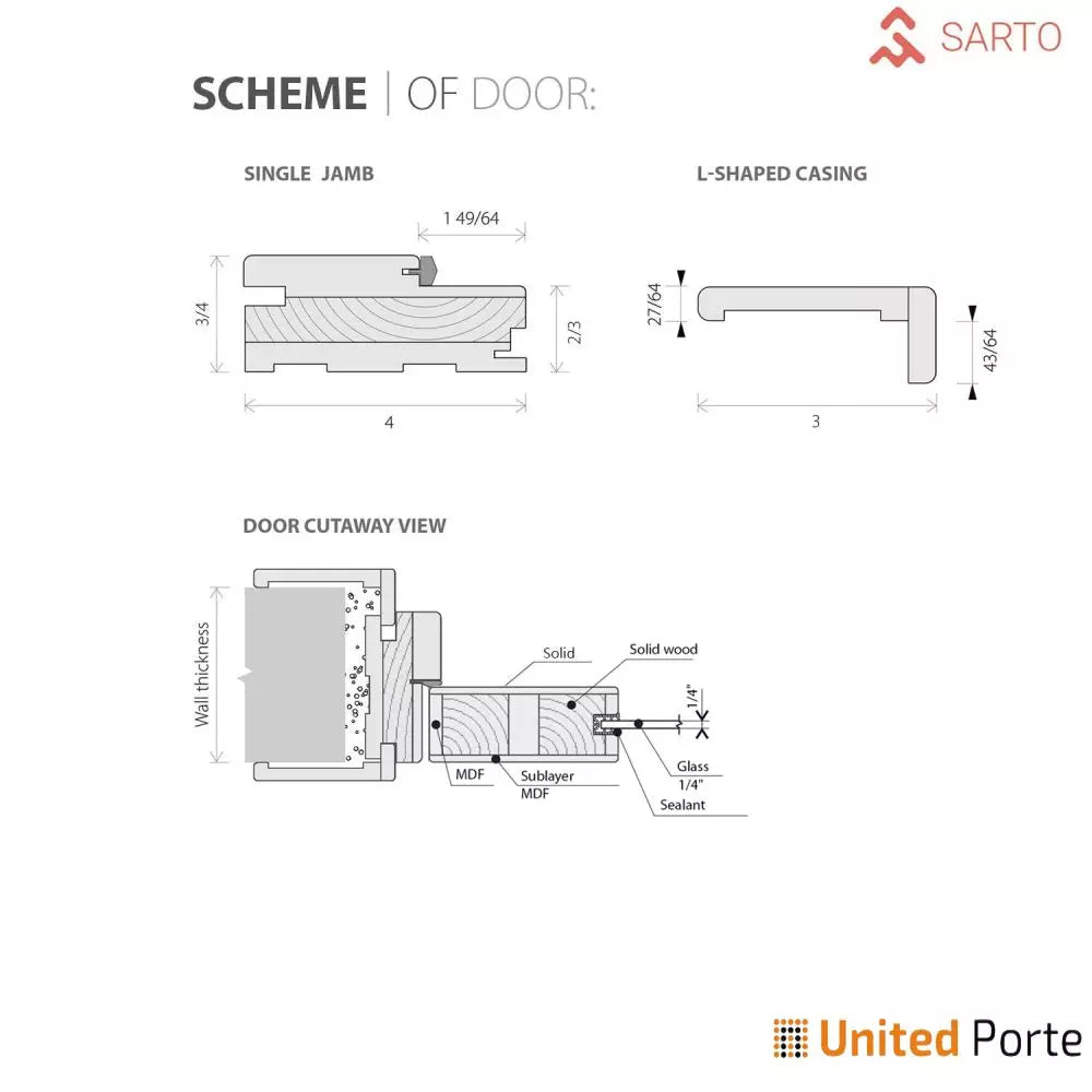 Solid Interior French Door with Frosted Glass | Bathroom Bedroom Sturdy Doors | Buy Doors Online