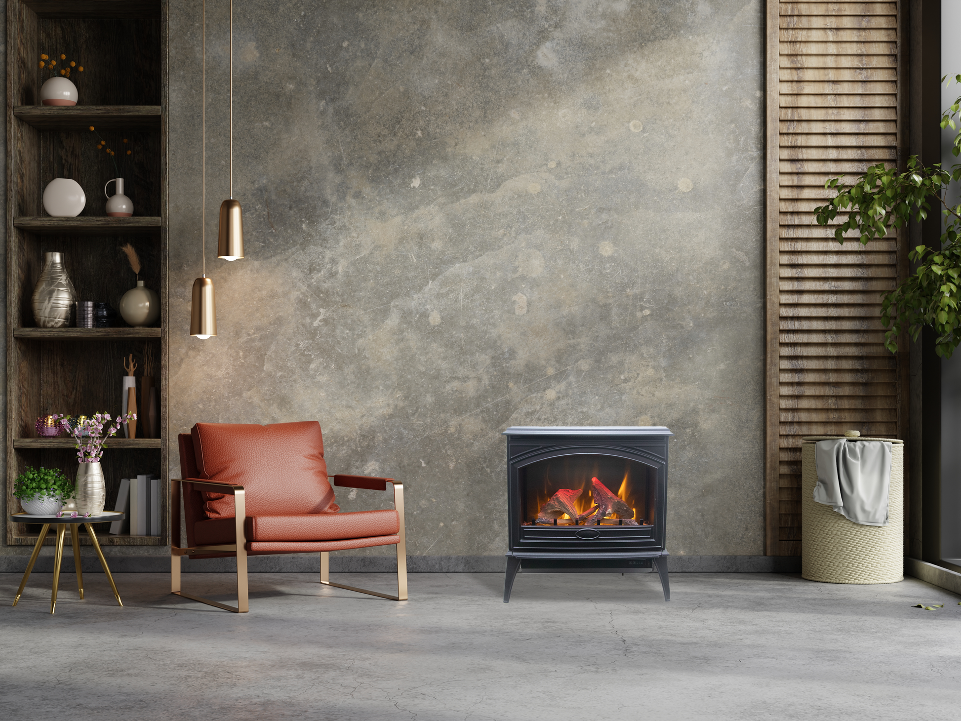 Cast Iron Freestand Electric Fireplace | Amantii  | Buy Fireplaces Online