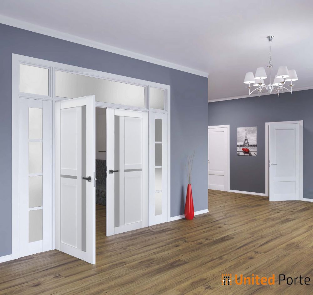 Interior Solid French Door with Frosted Glass | Bathroom Bedroom Sturdy Doors | Buy Doors Online