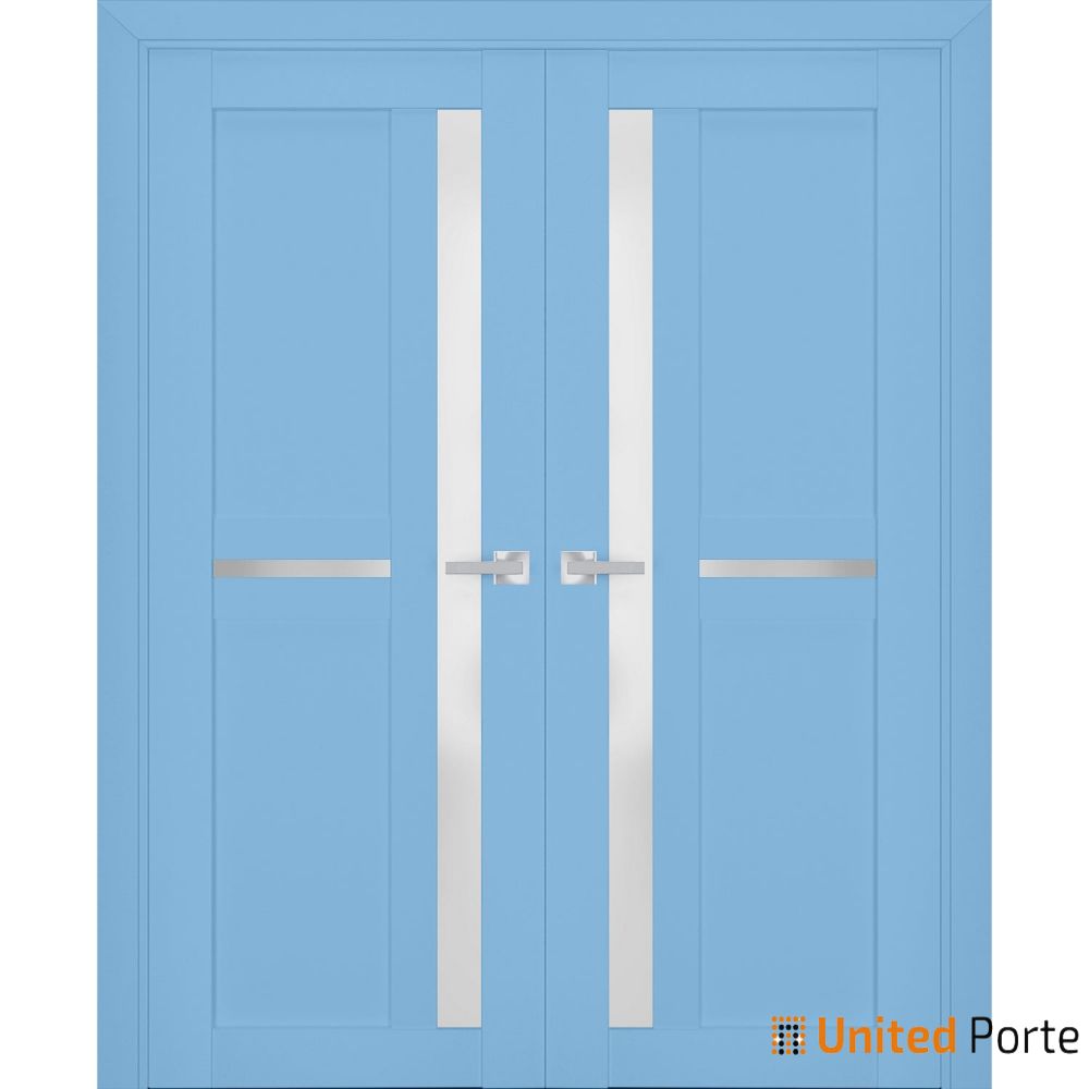 Interior Solid French Door with Frosted Glass | Bathroom Bedroom Sturdy Doors | Buy Doors Online