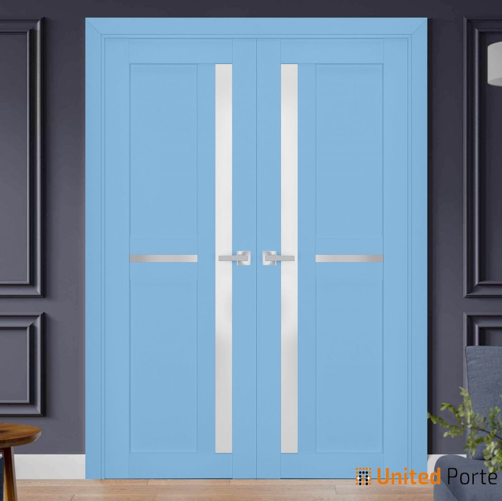 Interior Solid French Door with Frosted Glass | Bathroom Bedroom Sturdy Doors | Buy Doors Online