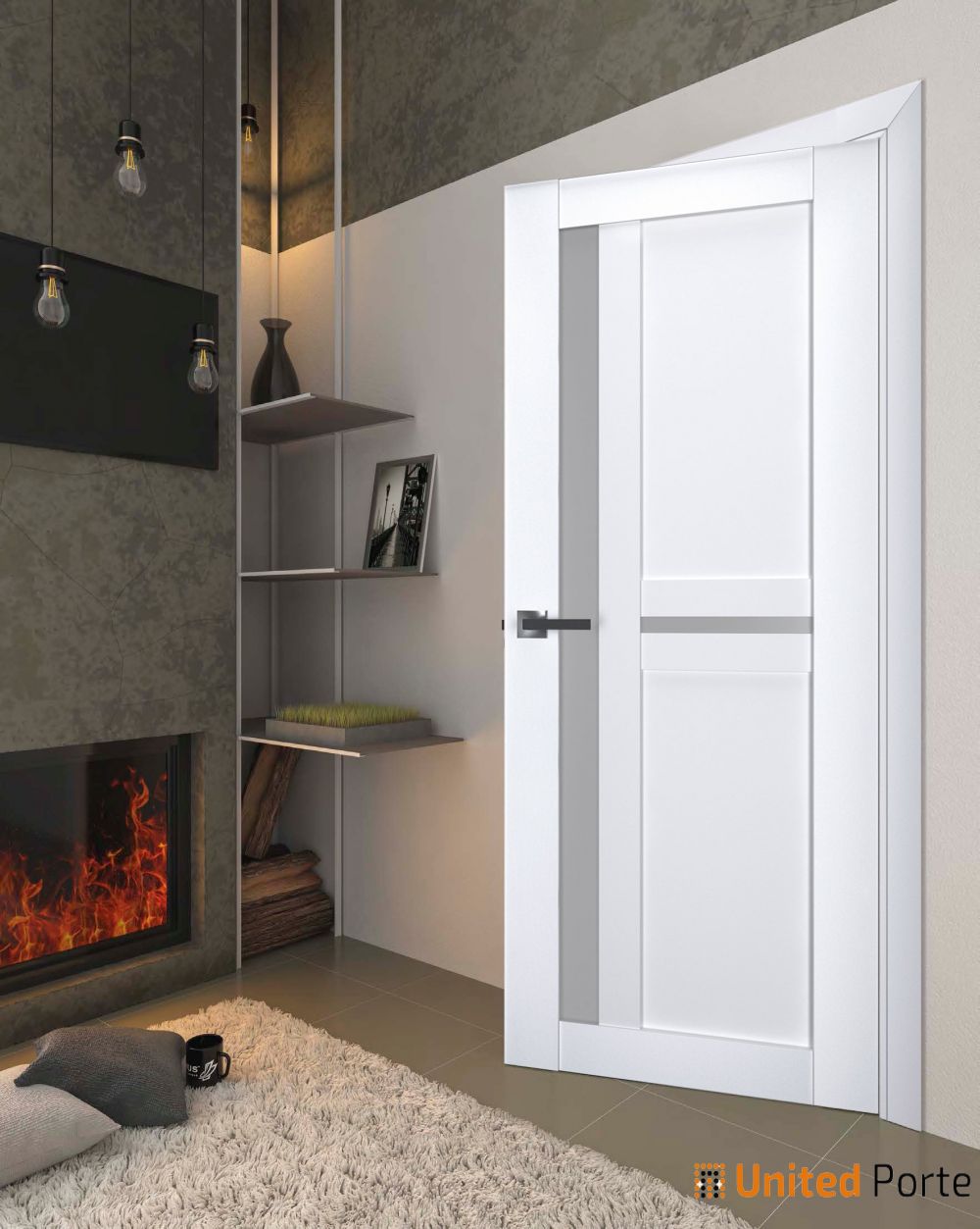 Interior Solid French Door with Frosted Glass | Bathroom Bedroom Sturdy Doors | Buy Doors Online