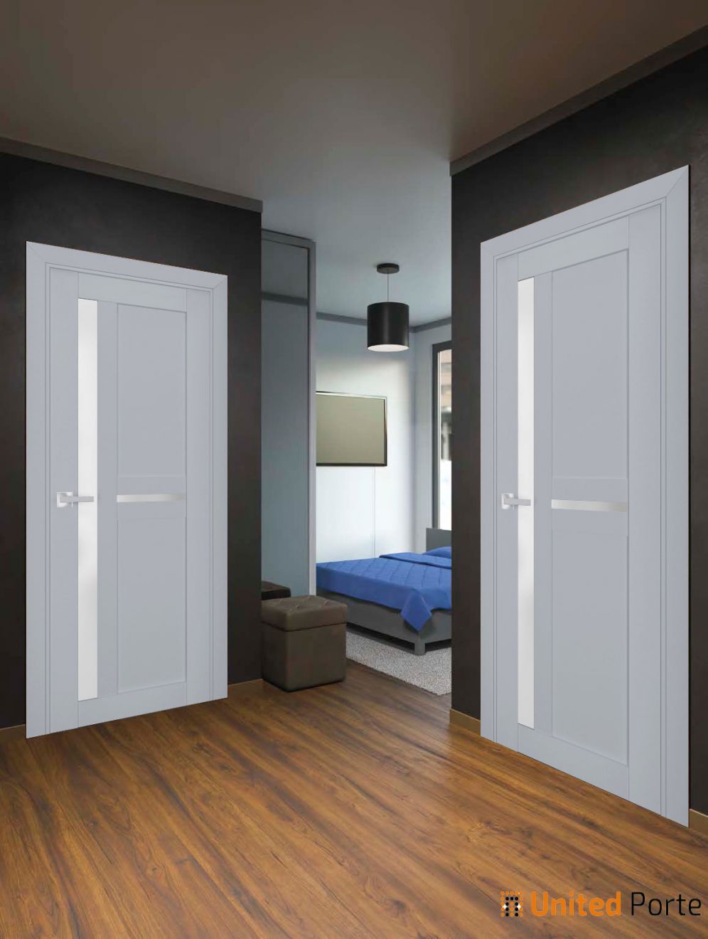 Interior Solid French Door with Frosted Glass | Bathroom Bedroom Sturdy Doors | Buy Doors Online