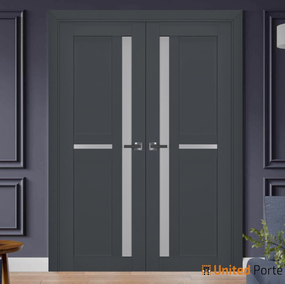 Interior Solid French Door with Frosted Glass | Bathroom Bedroom Sturdy Doors | Buy Doors Online
