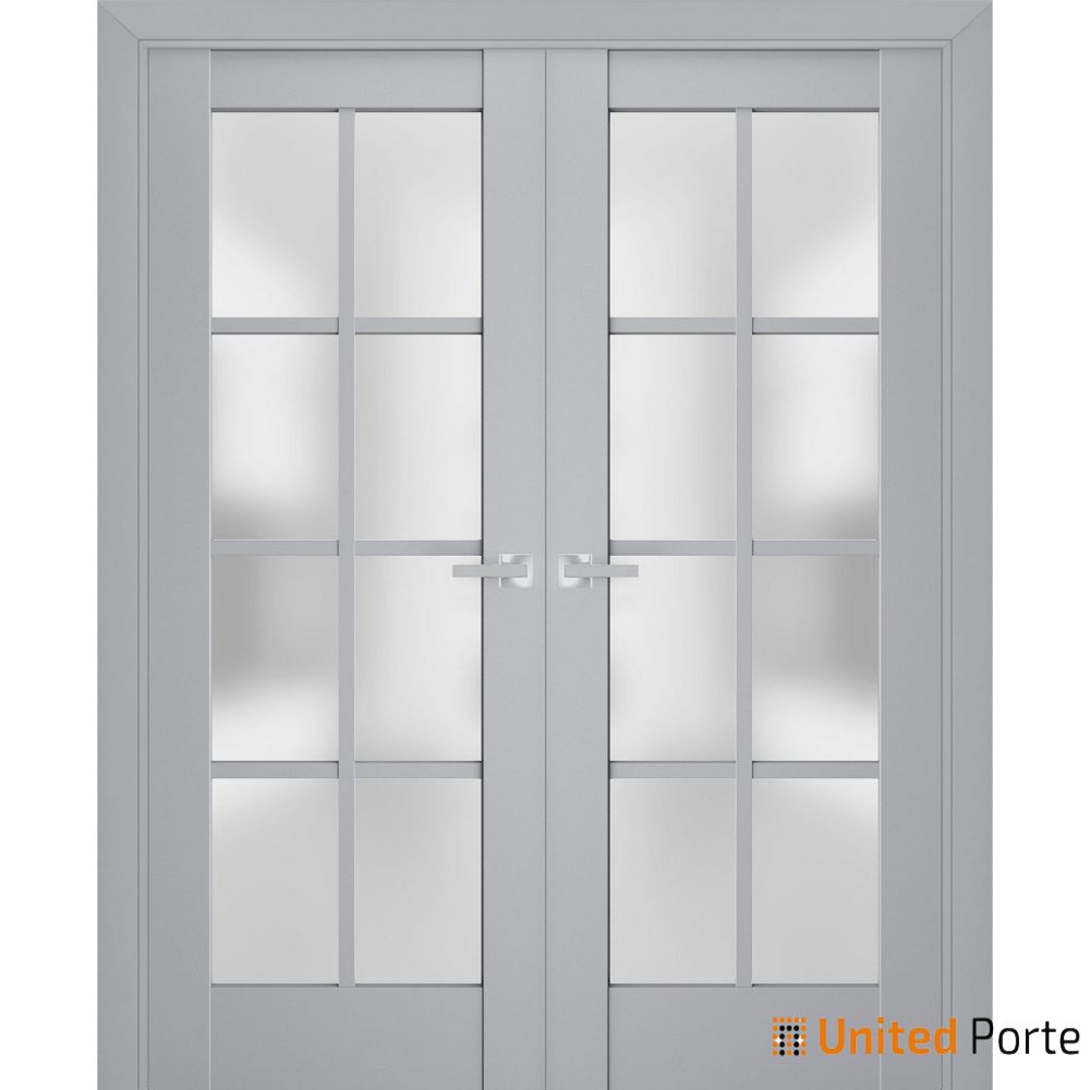 Interior Solid French Door with Frosted Glass | Bathroom Bedroom Sturdy Doors | Buy Doors Online