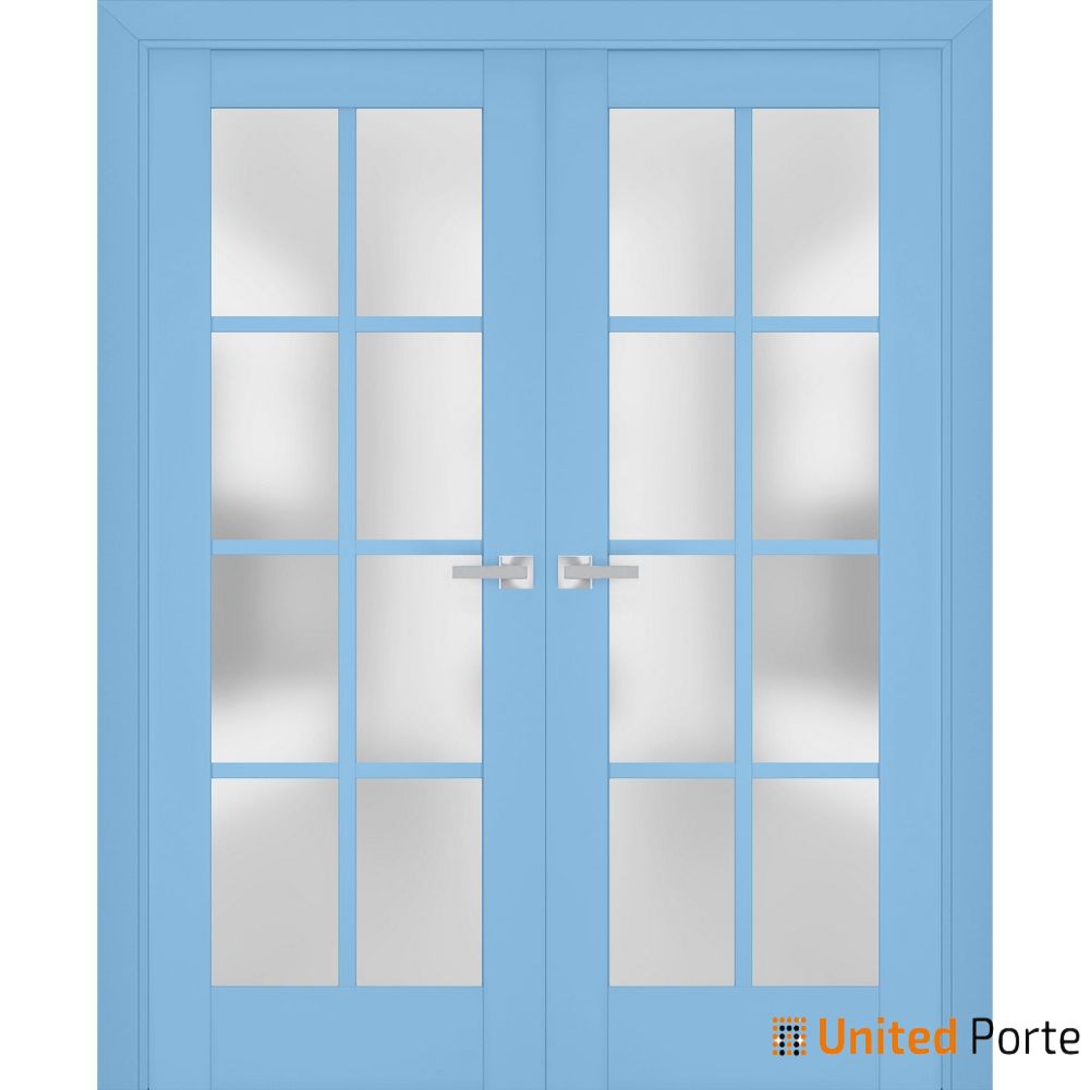 Interior Solid French Door with Frosted Glass | Bathroom Bedroom Sturdy Doors | Buy Doors Online