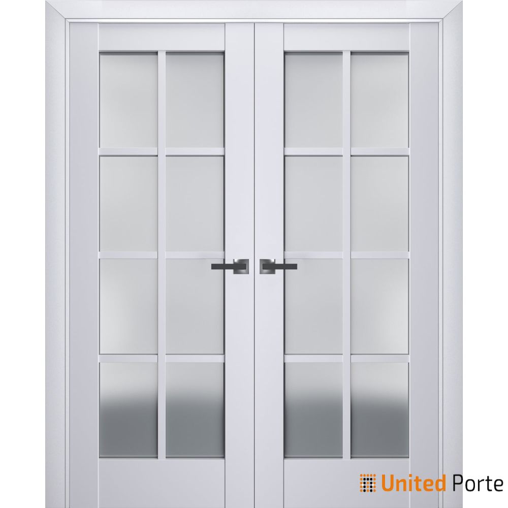 Interior Solid French Door with Frosted Glass | Bathroom Bedroom Sturdy Doors | Buy Doors Online