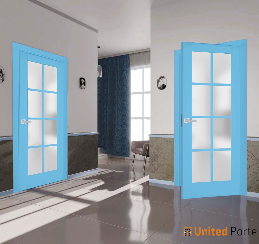 Interior Solid French Door with Frosted Glass | Bathroom Bedroom Sturdy Doors | Buy Doors Online