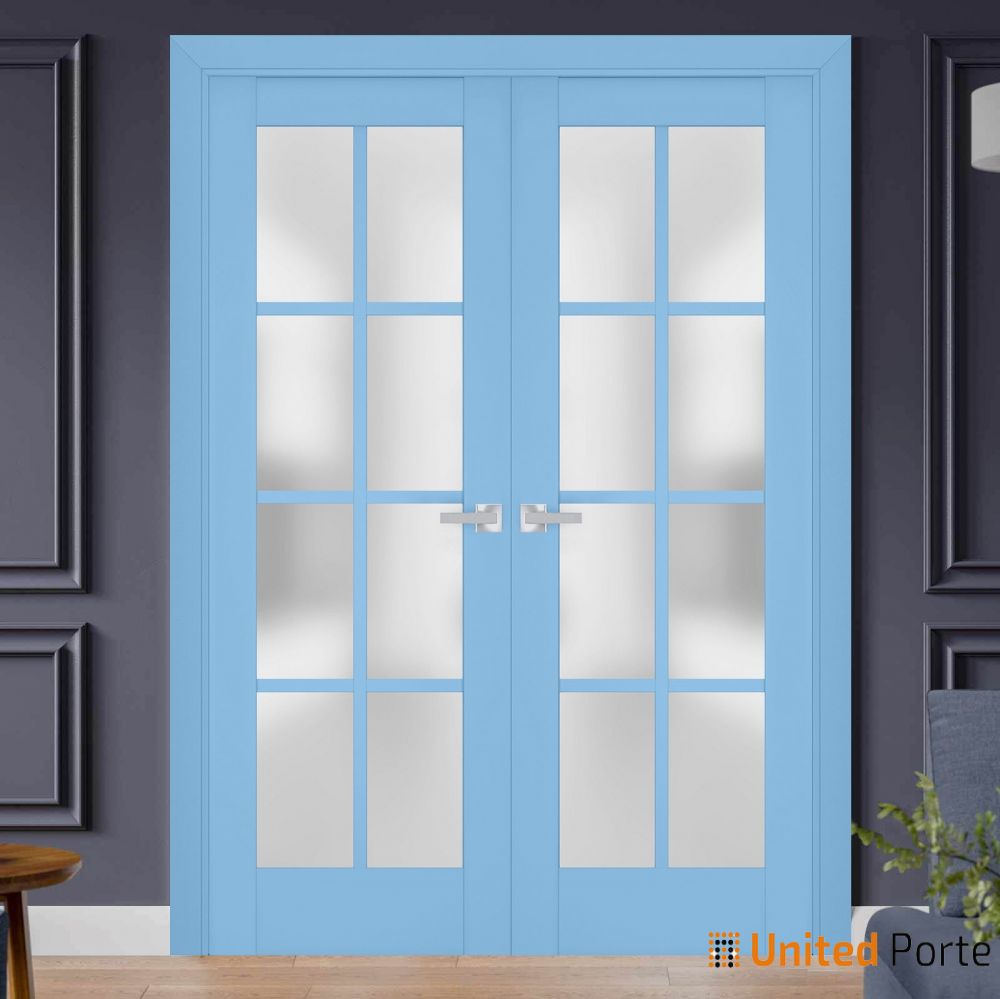 Interior Solid French Door with Frosted Glass | Bathroom Bedroom Sturdy Doors | Buy Doors Online