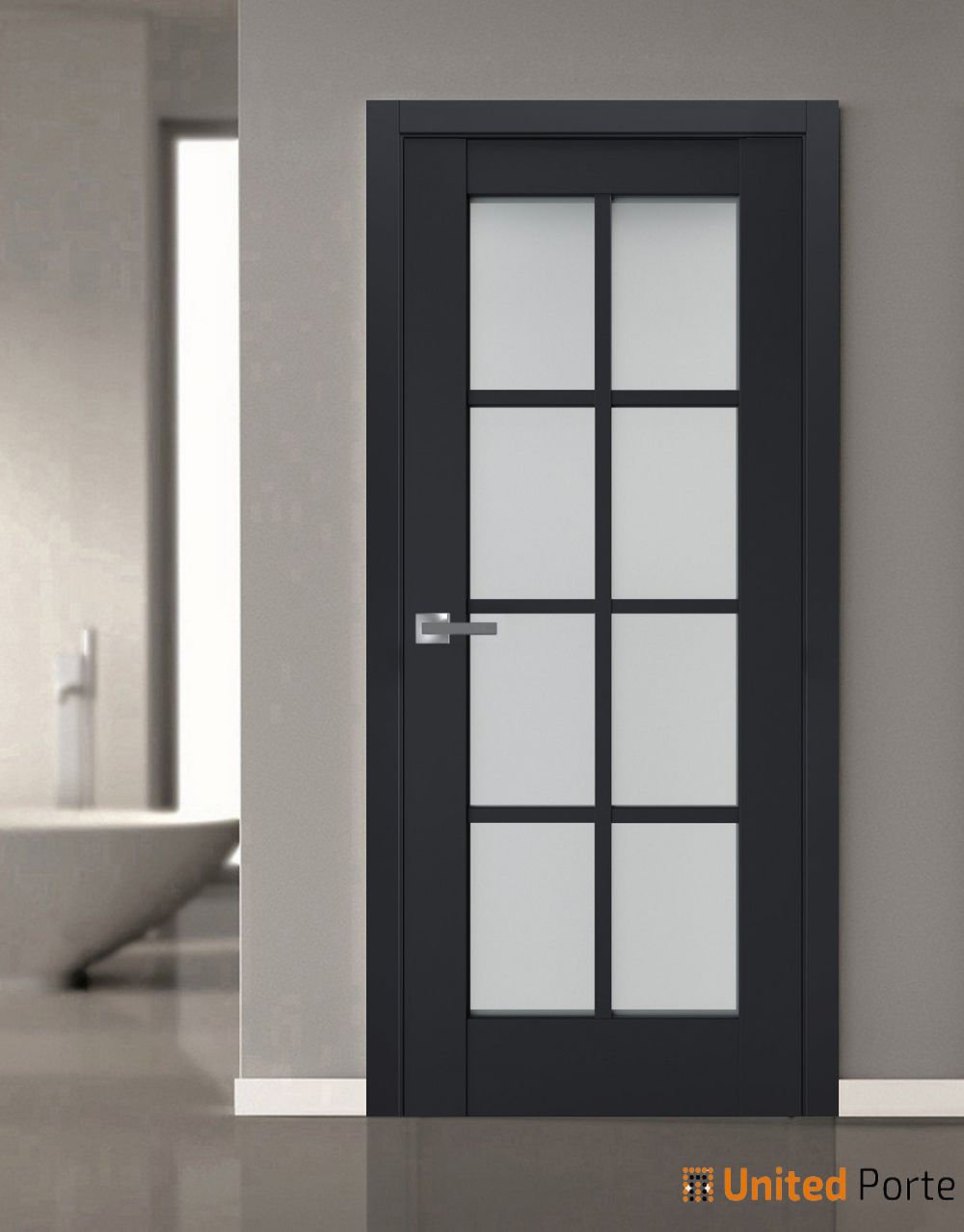 Interior Solid French Door with Frosted Glass | Bathroom Bedroom Sturdy Doors | Buy Doors Online