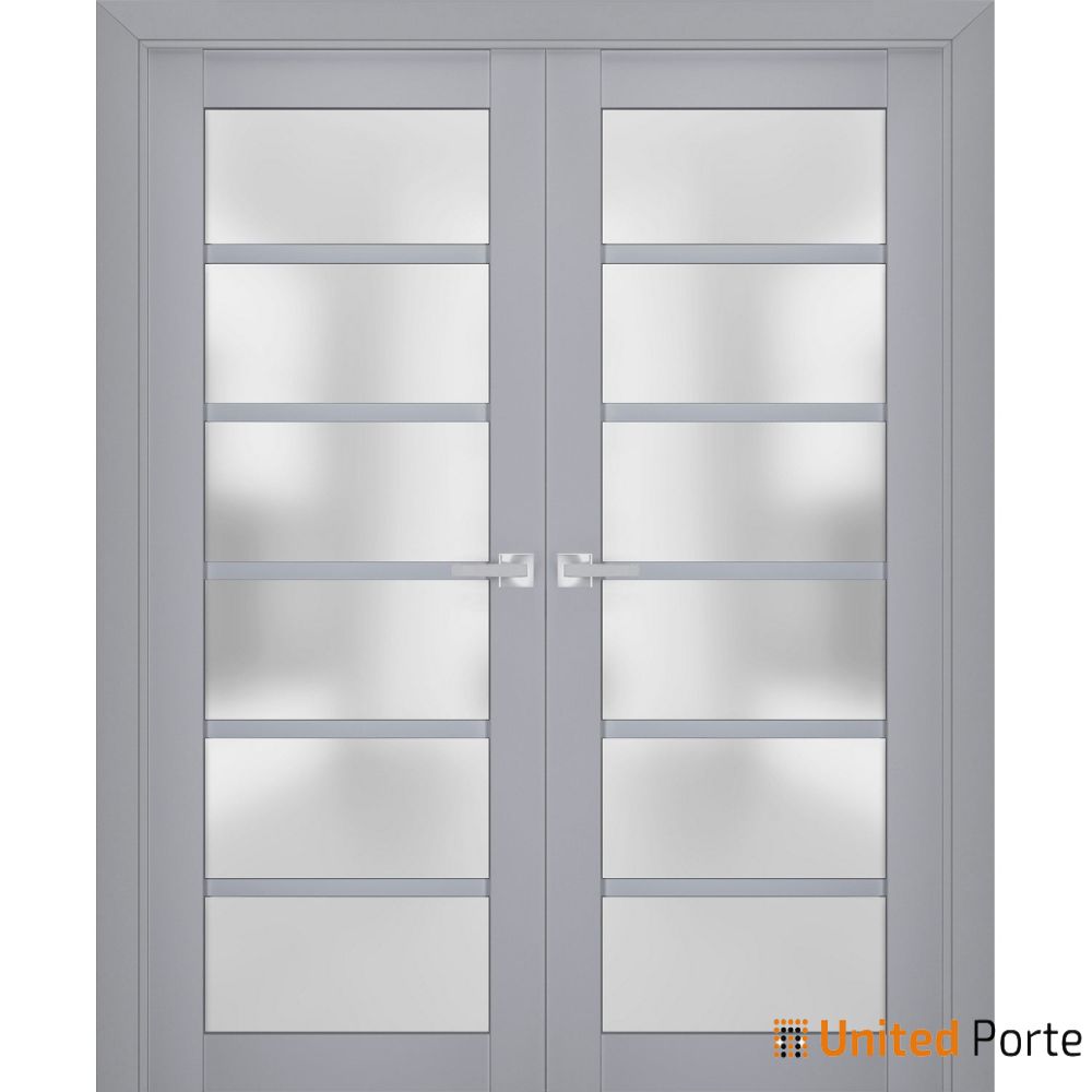 Interior Solid French Door with Frosted Glass | Bathroom Bedroom Sturdy Doors | Buy Doors Online