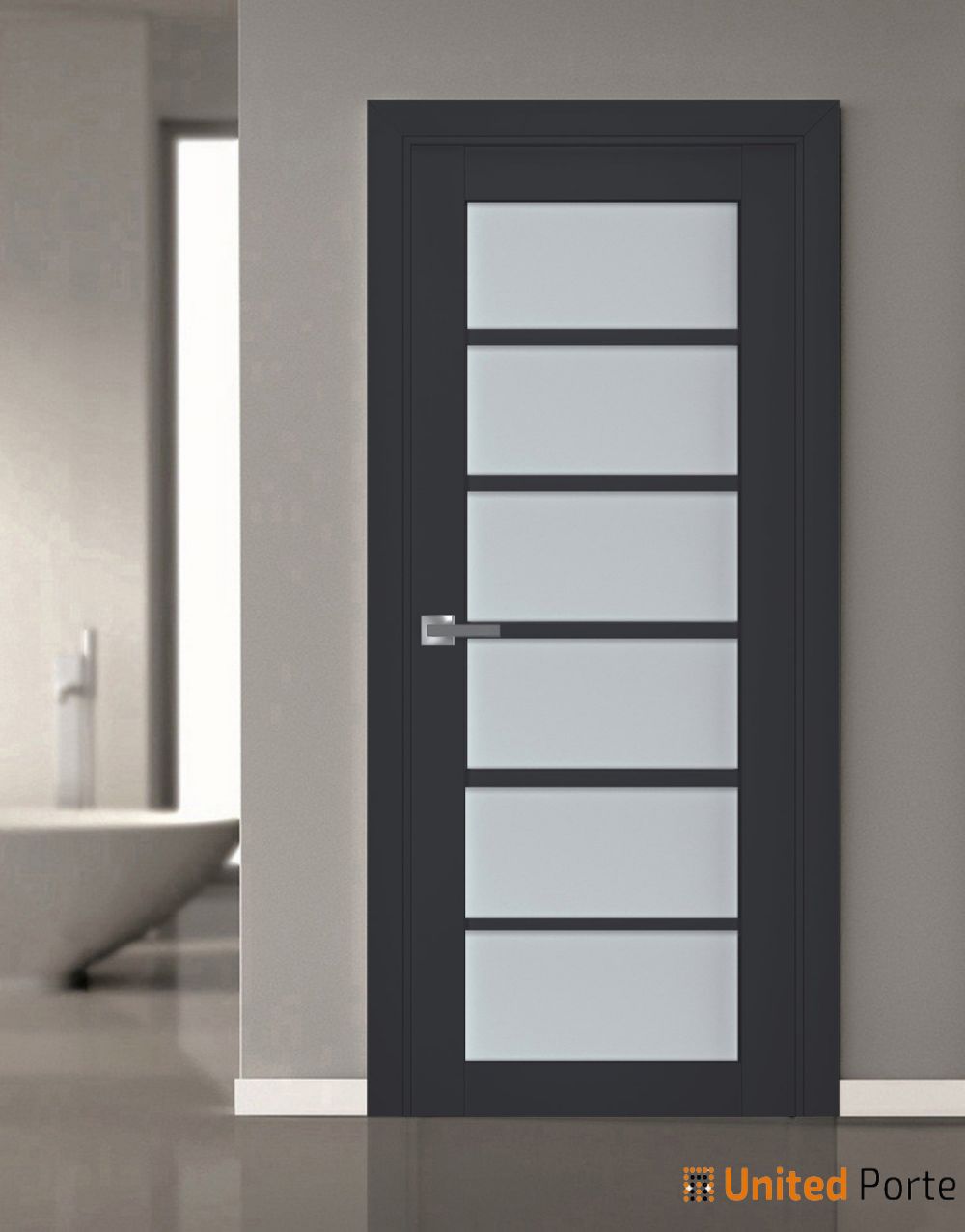 Interior Solid French Door with Frosted Glass | Bathroom Bedroom Sturdy Doors | Buy Doors Online