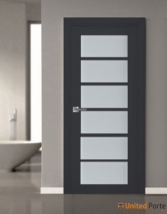 Interior Solid French Door with Frosted Glass | Bathroom Bedroom Sturdy Doors | Buy Doors Online