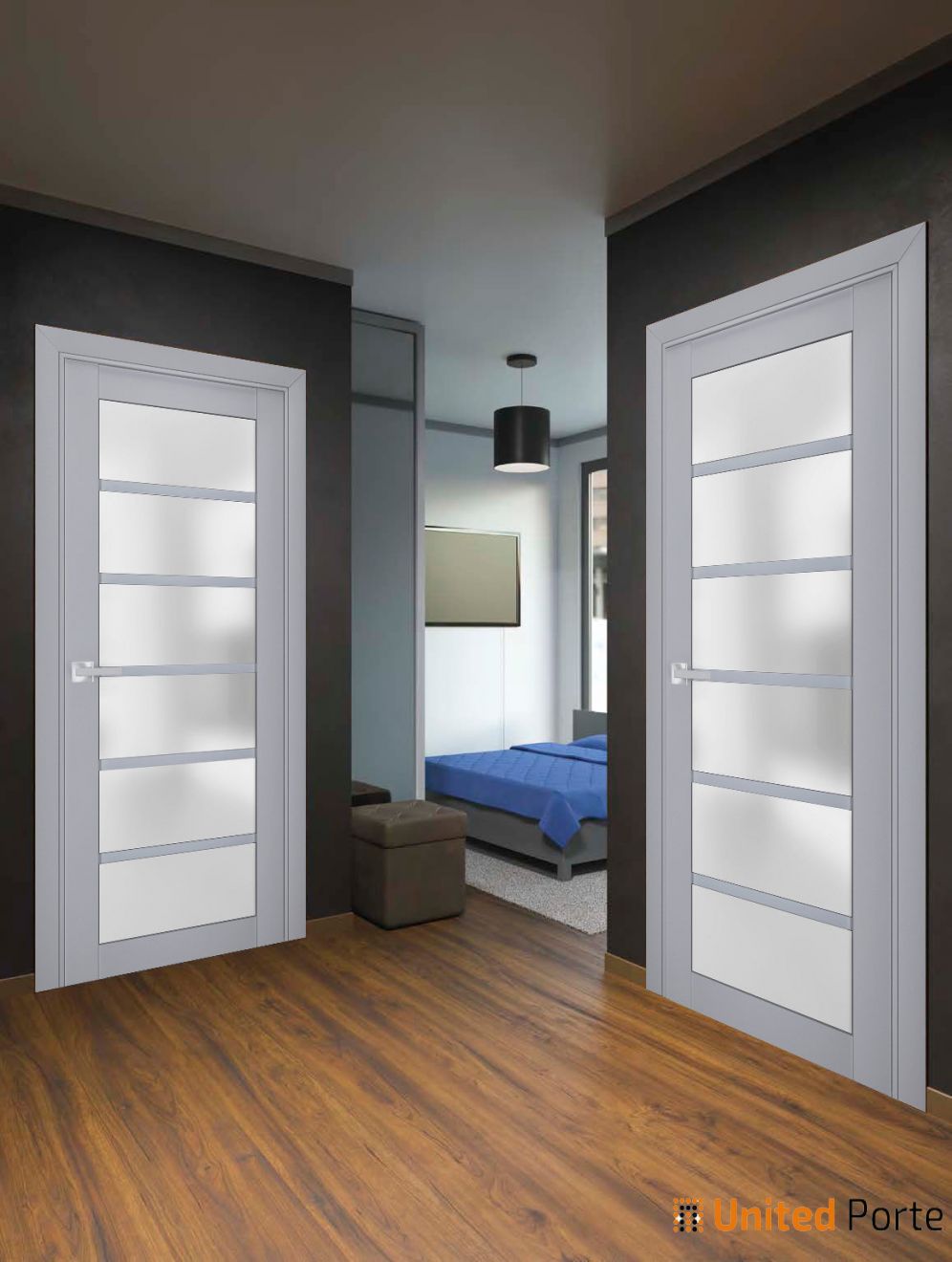 Interior Solid French Door with Frosted Glass | Bathroom Bedroom Sturdy Doors | Buy Doors Online