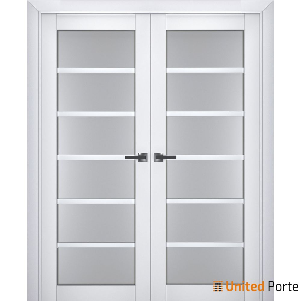 Interior Solid French Door with Frosted Glass | Bathroom Bedroom Sturdy Doors | Buy Doors Online