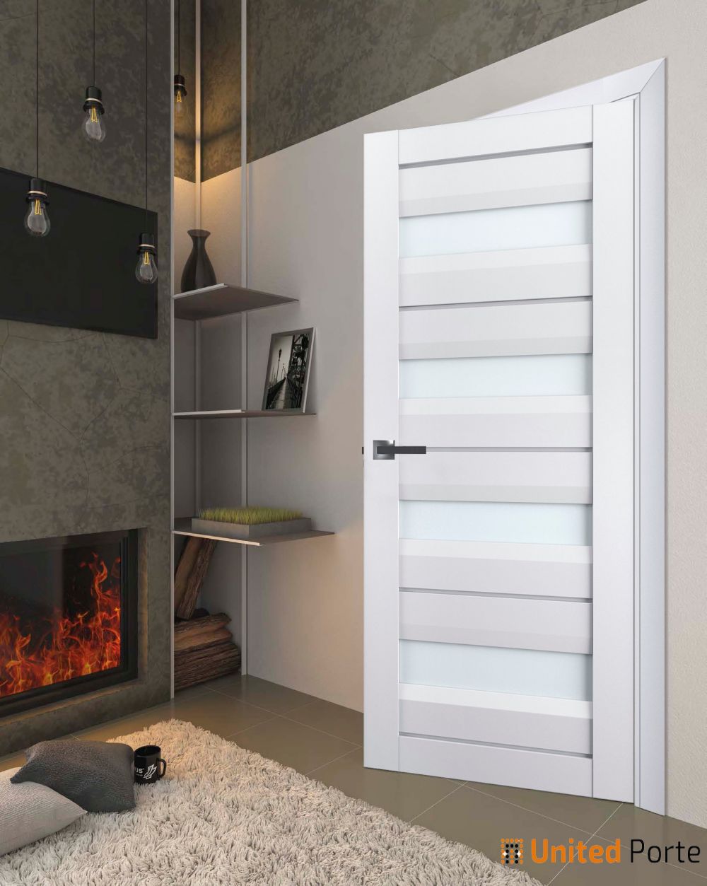 Interior Solid French Swing Door with Frosted Glass | Bathroom Bedroom Sturdy Doors | Buy Doors Online