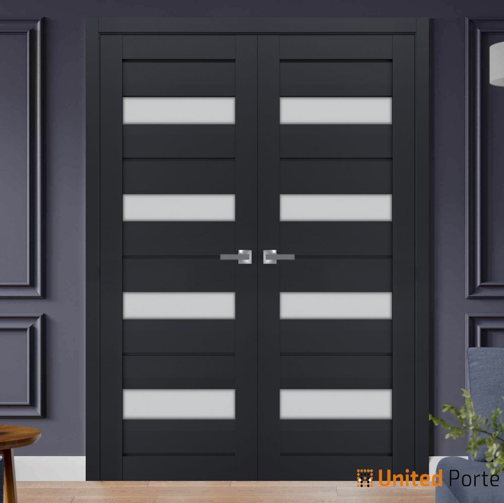Interior Solid French Swing Door with Frosted Glass | Bathroom Bedroom Sturdy Doors | Buy Doors Online