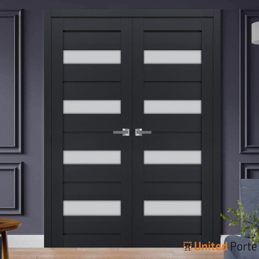 Interior Solid French Swing Door with Frosted Glass | Bathroom Bedroom Sturdy Doors | Buy Doors Online