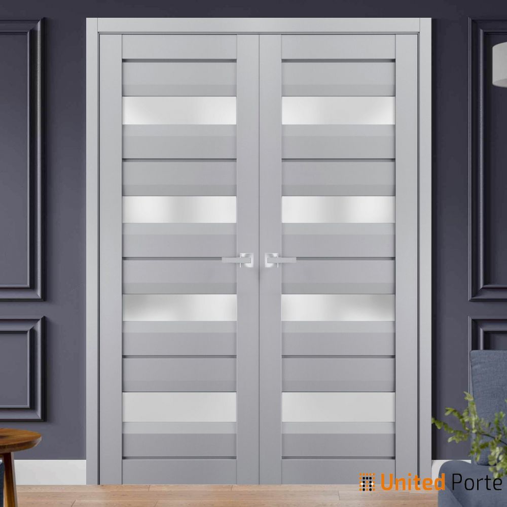 Interior Solid French Swing Door with Frosted Glass | Bathroom Bedroom Sturdy Doors | Buy Doors Online