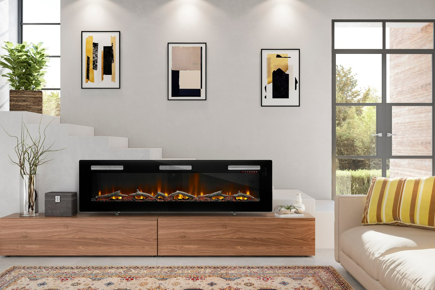 Wall/Built-In Linear Electric Fireplace | Dimplex - 72" Sierra
