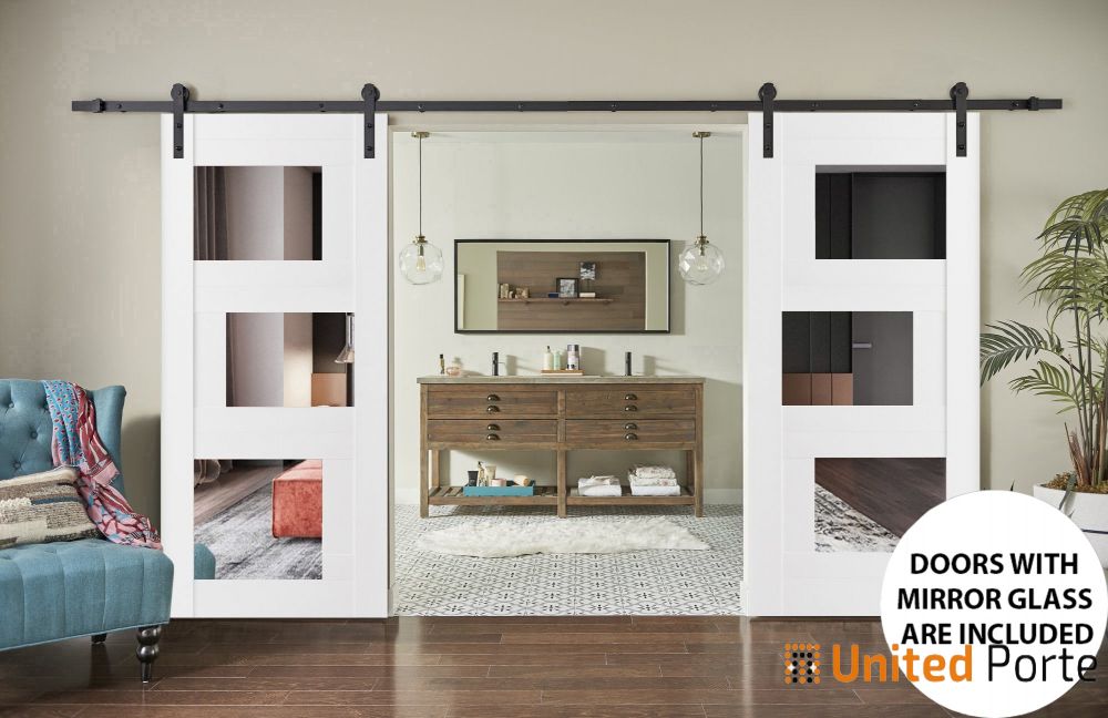 Modern Barn Door with Mirror | Solid Panel Interior Doors | Buy Doors Online