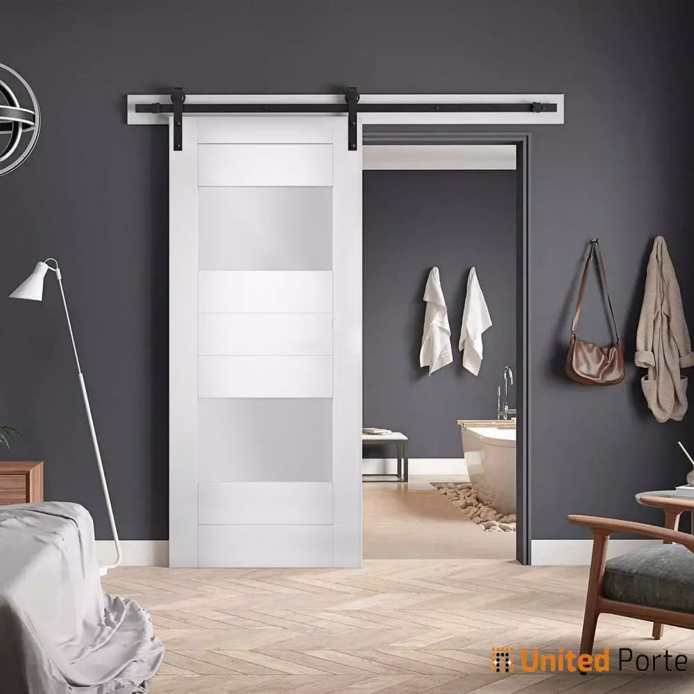 Modern Barn Door with Opaque Glass | Solid Panel Interior Doors | Buy Doors Online