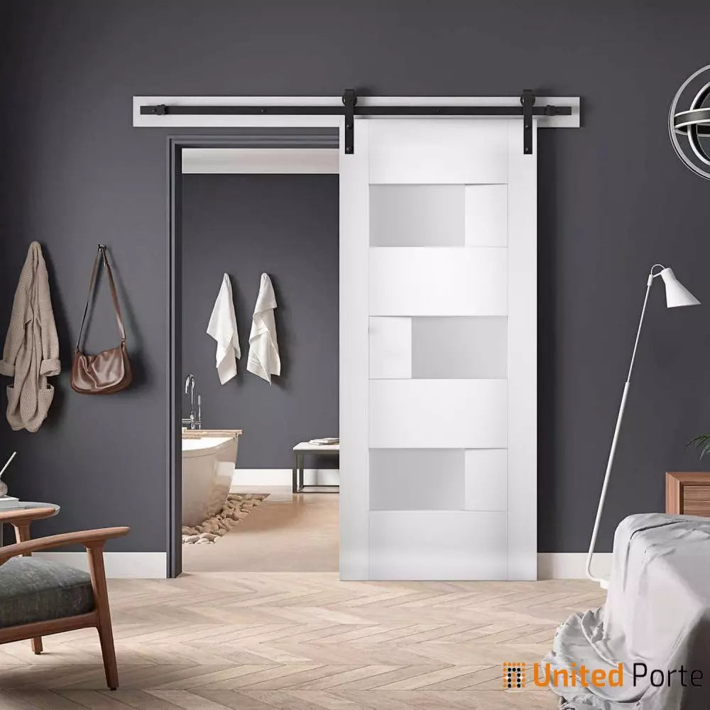 Modern Barn Door with Opaque Glass | Solid Panel Interior Doors | Buy Doors Online
