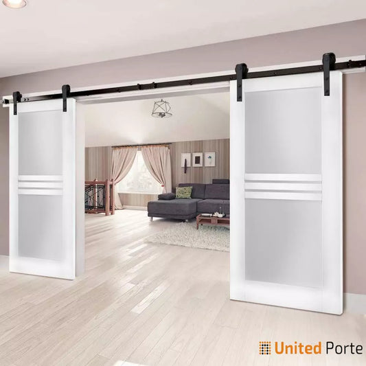Modern Barn Door with Opaque Glass | Solid Panel Interior Doors | Buy Doors Online