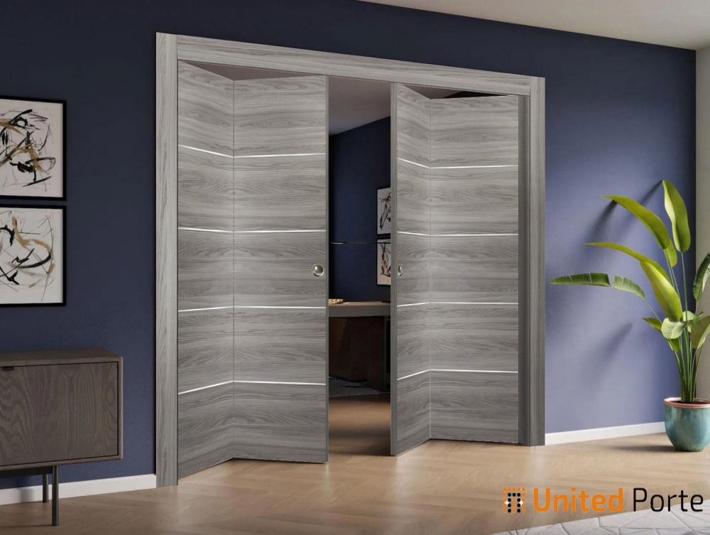 Modern Interior Sliding Closet Bi-fold Door with Hardware | Solid Panel Interior Doors | Buy Doors Online