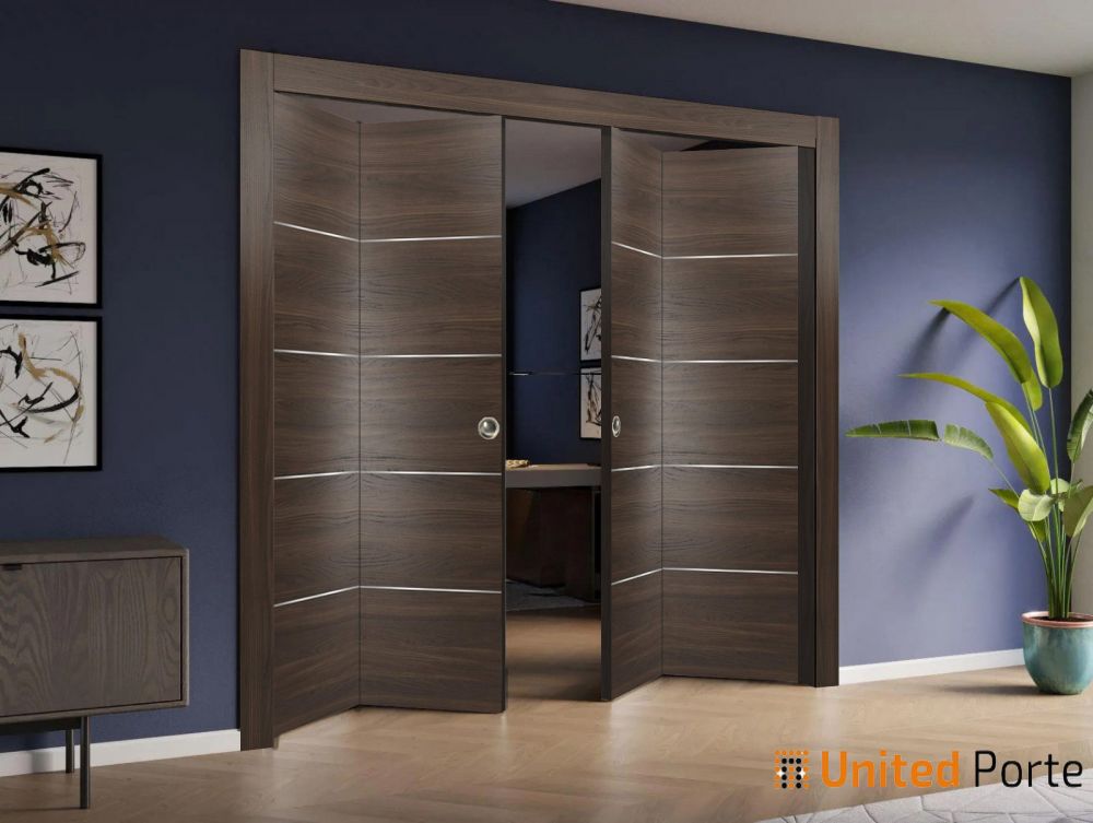 Modern Interior Sliding Closet Bi-fold Door with Hardware | Solid Panel Interior Doors | Buy Doors Online