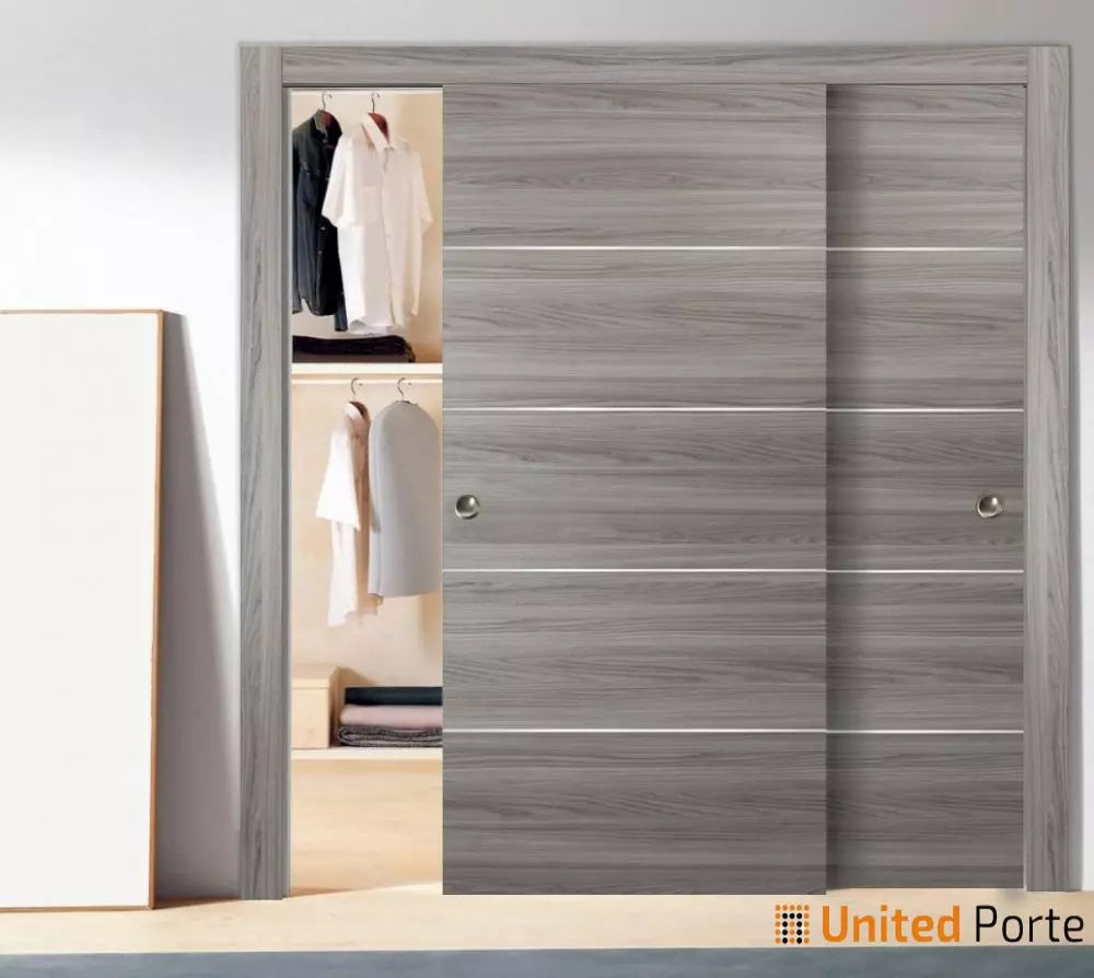 Modern Interior Sliding Closet Bypass Door with Hardware | Solid Panel Interior Doors | Buy Doors Online