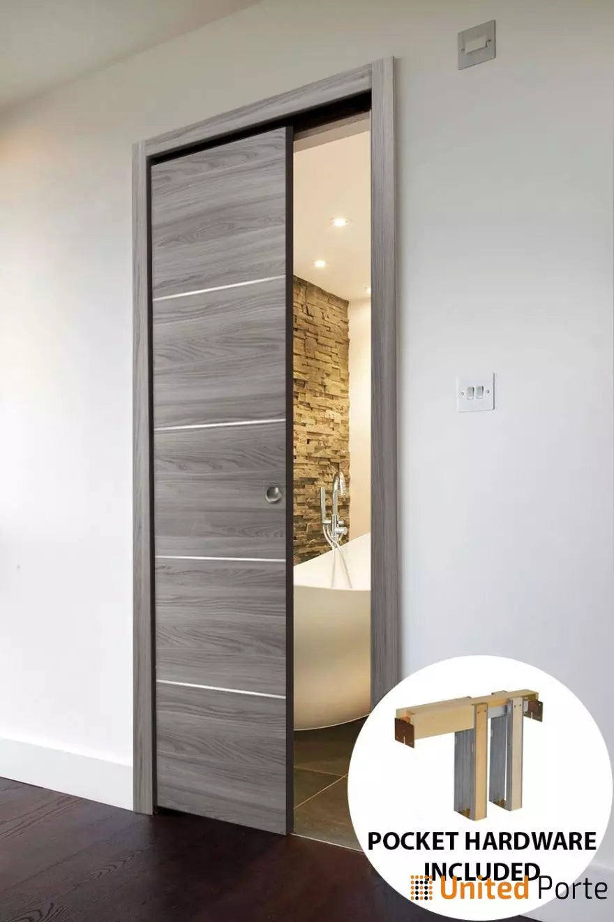 Modern Interior Sliding Closet Pocket Door with Hardware | Solid Panel Interior Doors | Buy Doors Online