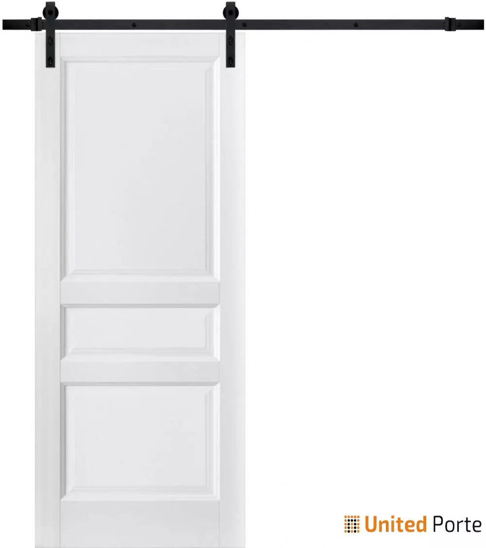 Sliding Barn Door with Decorative Panels | 3 Paneled Shaker Wooden Solid Panel Interior Doors | Buy Doors Online