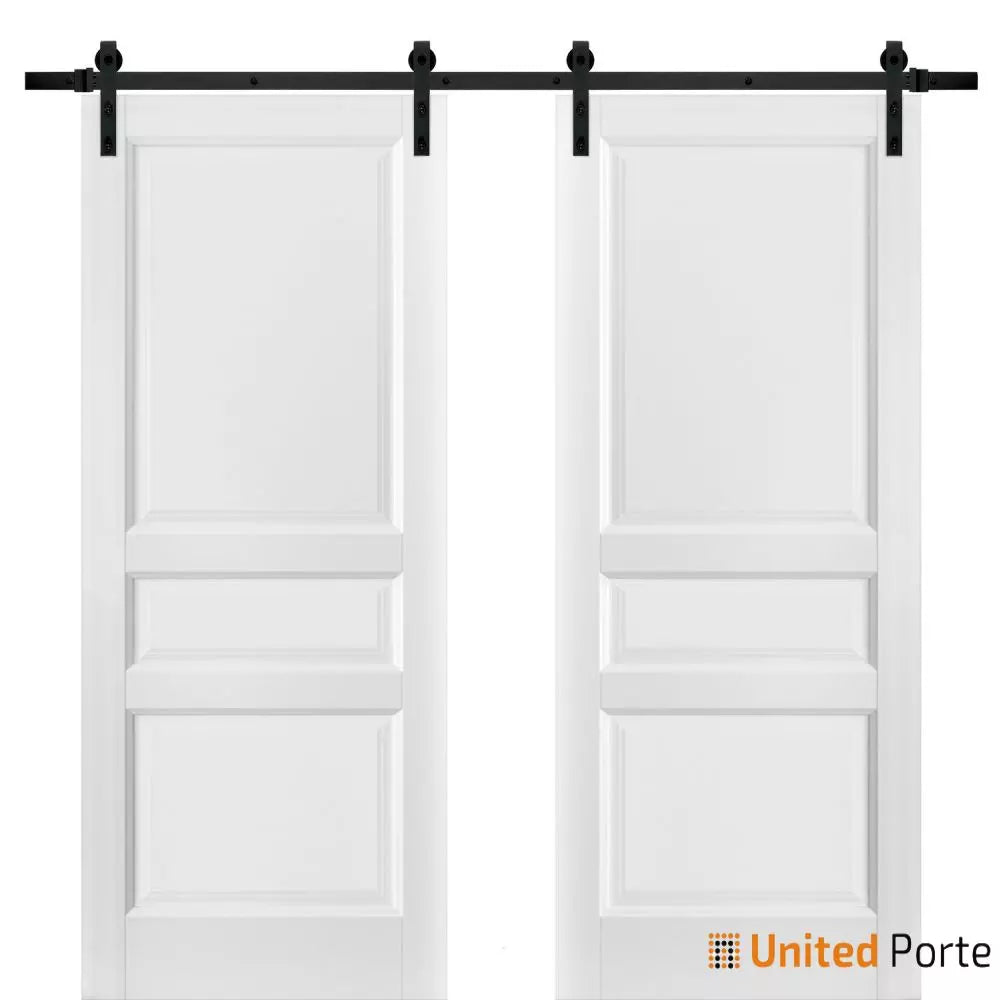 Sliding Barn Door with Decorative Panels | 3 Paneled Shaker Wooden Solid Panel Interior Doors | Buy Doors Online