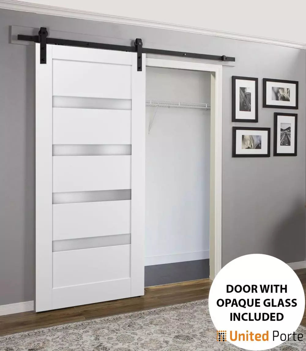 Sliding Barn Door with Frosted Glass | Lite Wooden Solid Panel Interior Doors | Buy Doors Online