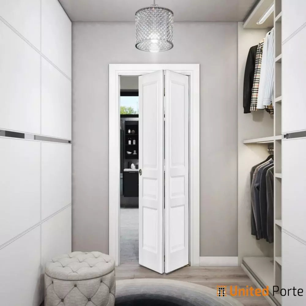 Sliding Closet Bi-fold Door with Decorative Panels | Wood Solid Bedroom Wardrobe Doors | Buy Doors Online