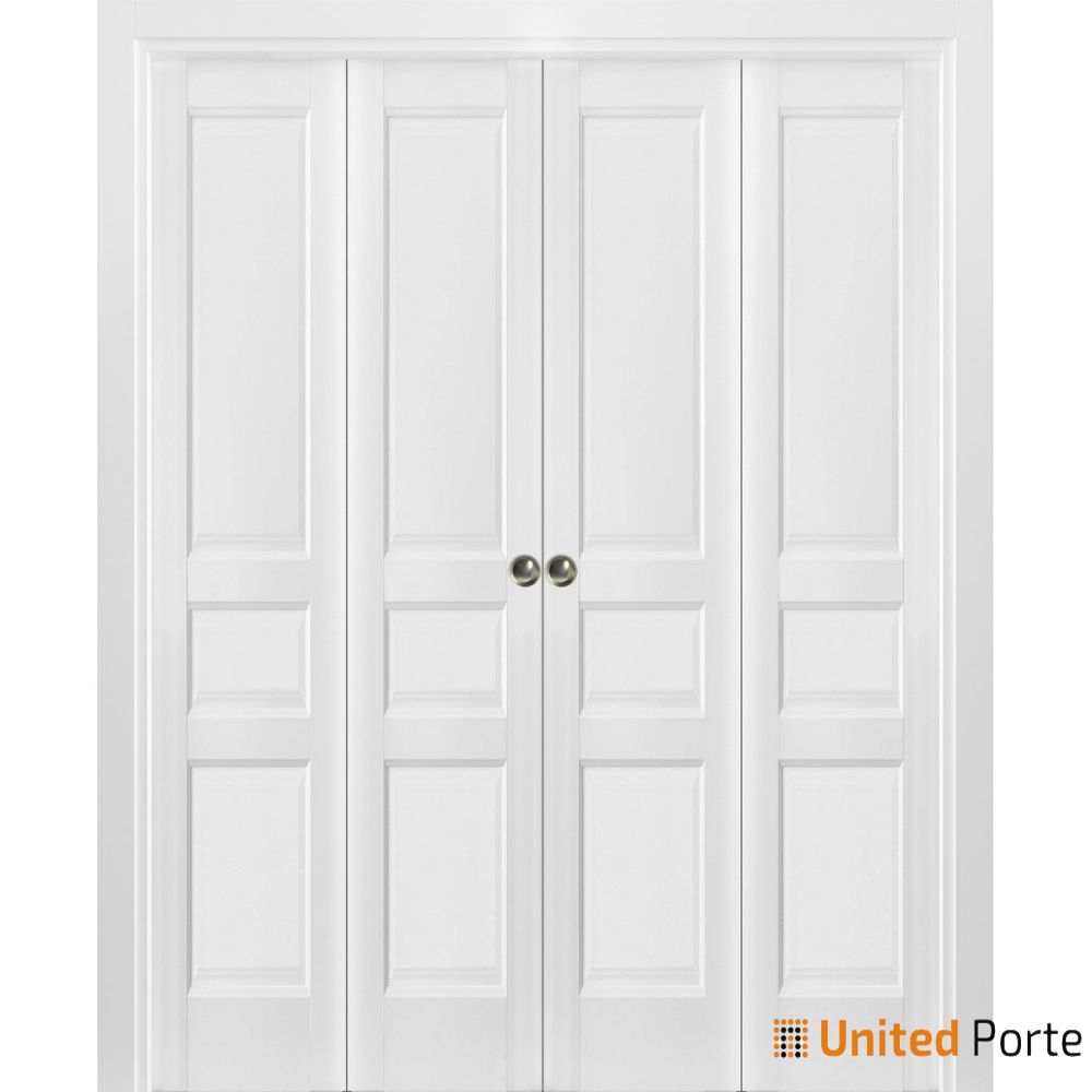 Sliding Closet Bi-fold Door with Decorative Panels | Wood Solid Bedroom Wardrobe Doors | Buy Doors Online