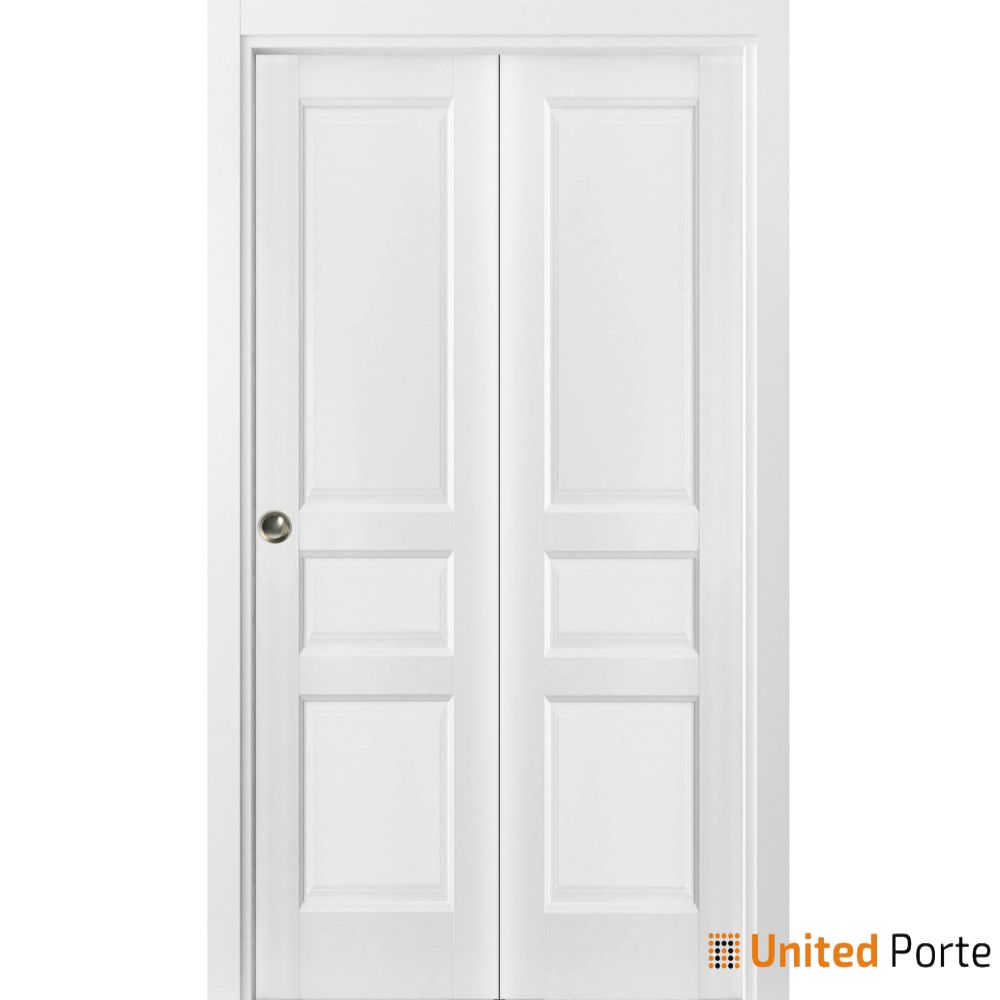 Sliding Closet Bi-fold Door with Decorative Panels | Wood Solid Bedroom Wardrobe Doors | Buy Doors Online