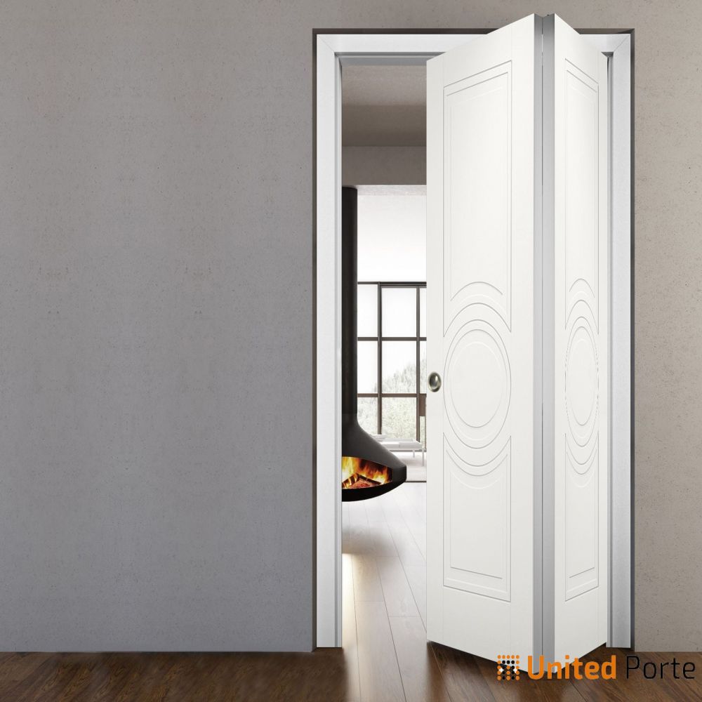 Sliding Closet Bi-fold Door with Decorative Panels | Wood Solid Bedroom Wardrobe Doors | Buy Doors Online