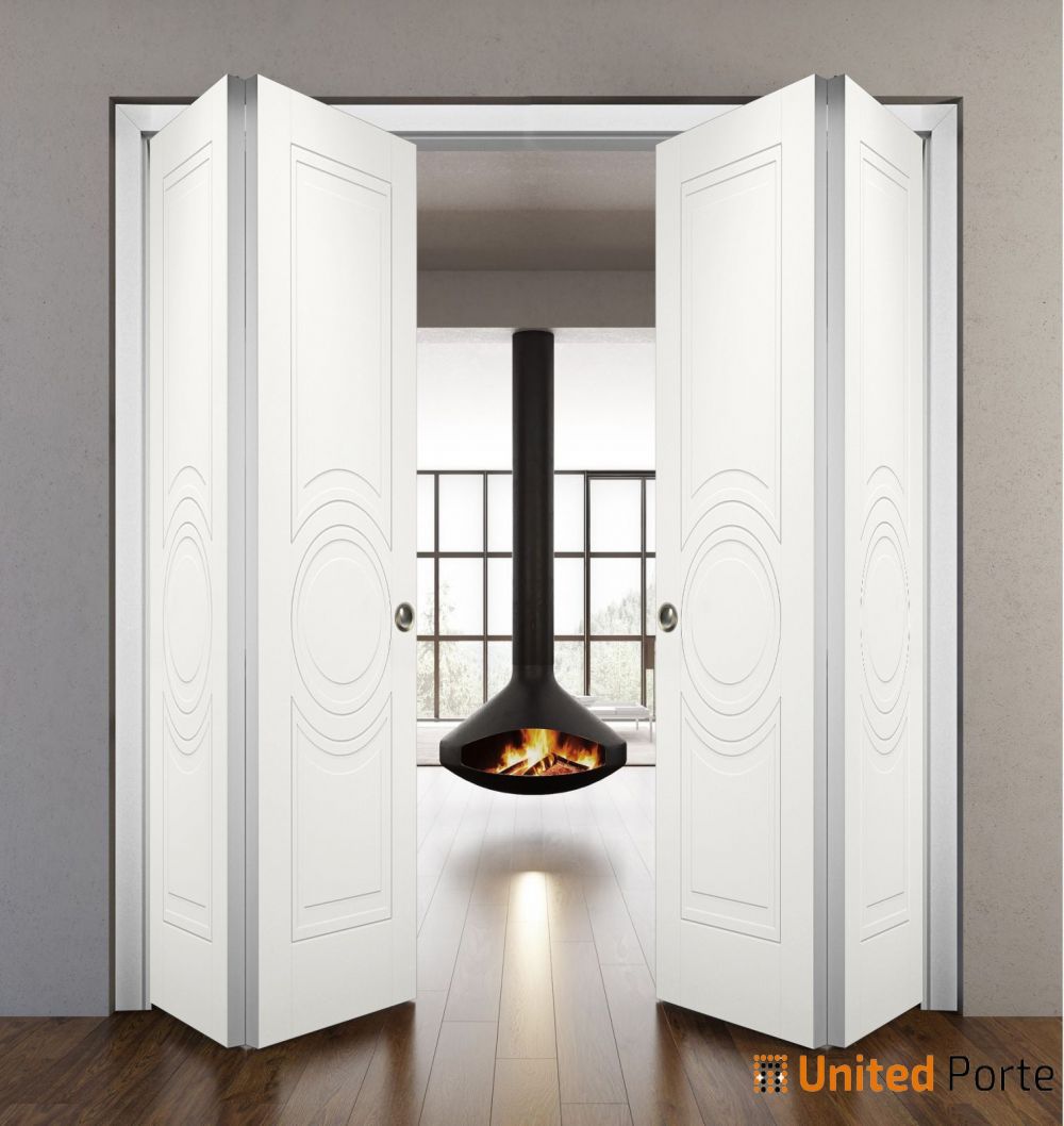 Sliding Closet Bi-fold Door with Decorative Panels | Wood Solid Bedroom Wardrobe Doors | Buy Doors Online