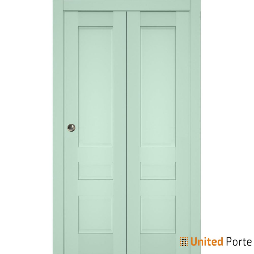 Sliding Closet Bi-fold Door with Decorative Panels | Wood Solid Bedroom Wardrobe Doors | Buy Doors Online