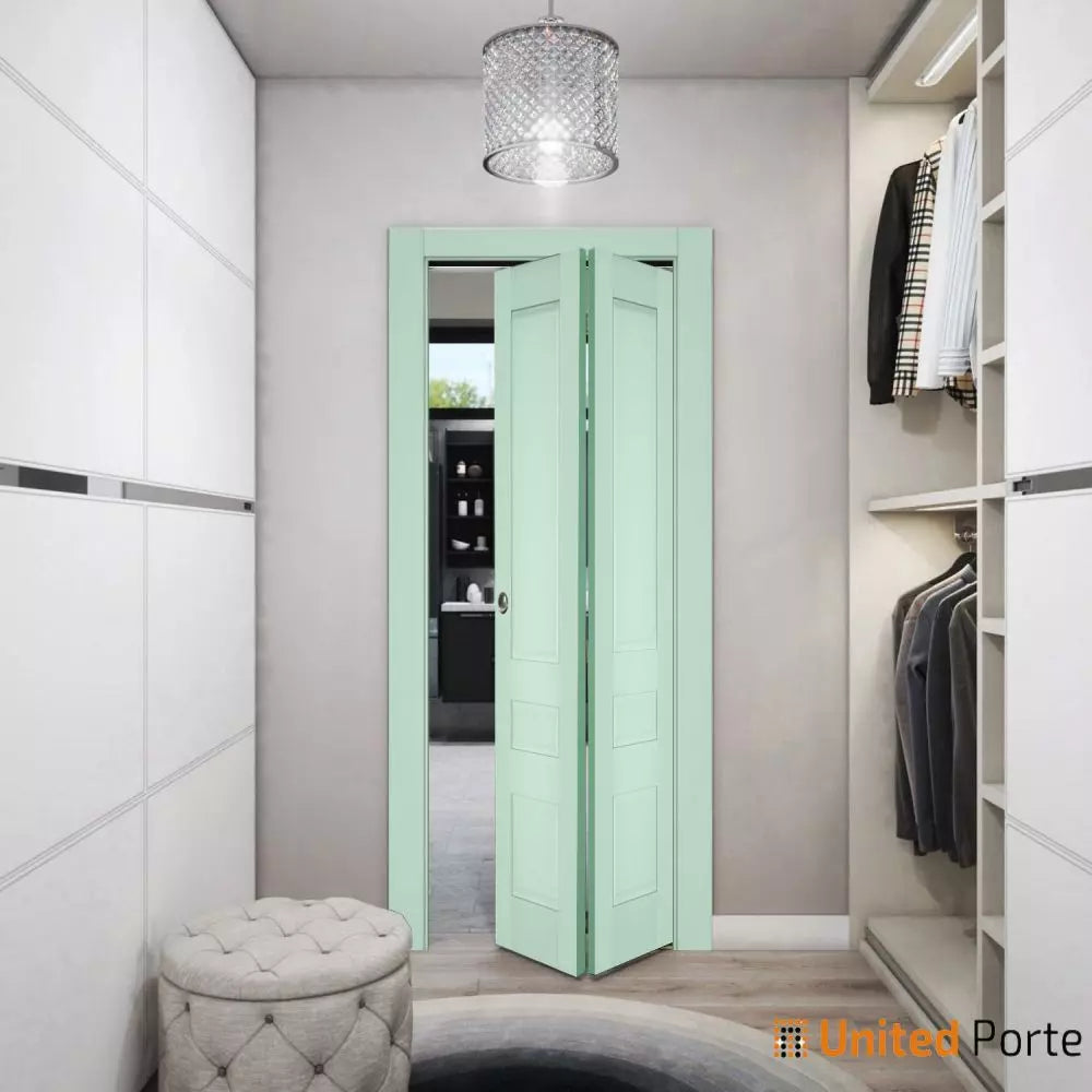 Sliding Closet Bi-fold Door with Decorative Panels | Wood Solid Bedroom Wardrobe Doors | Buy Doors Online