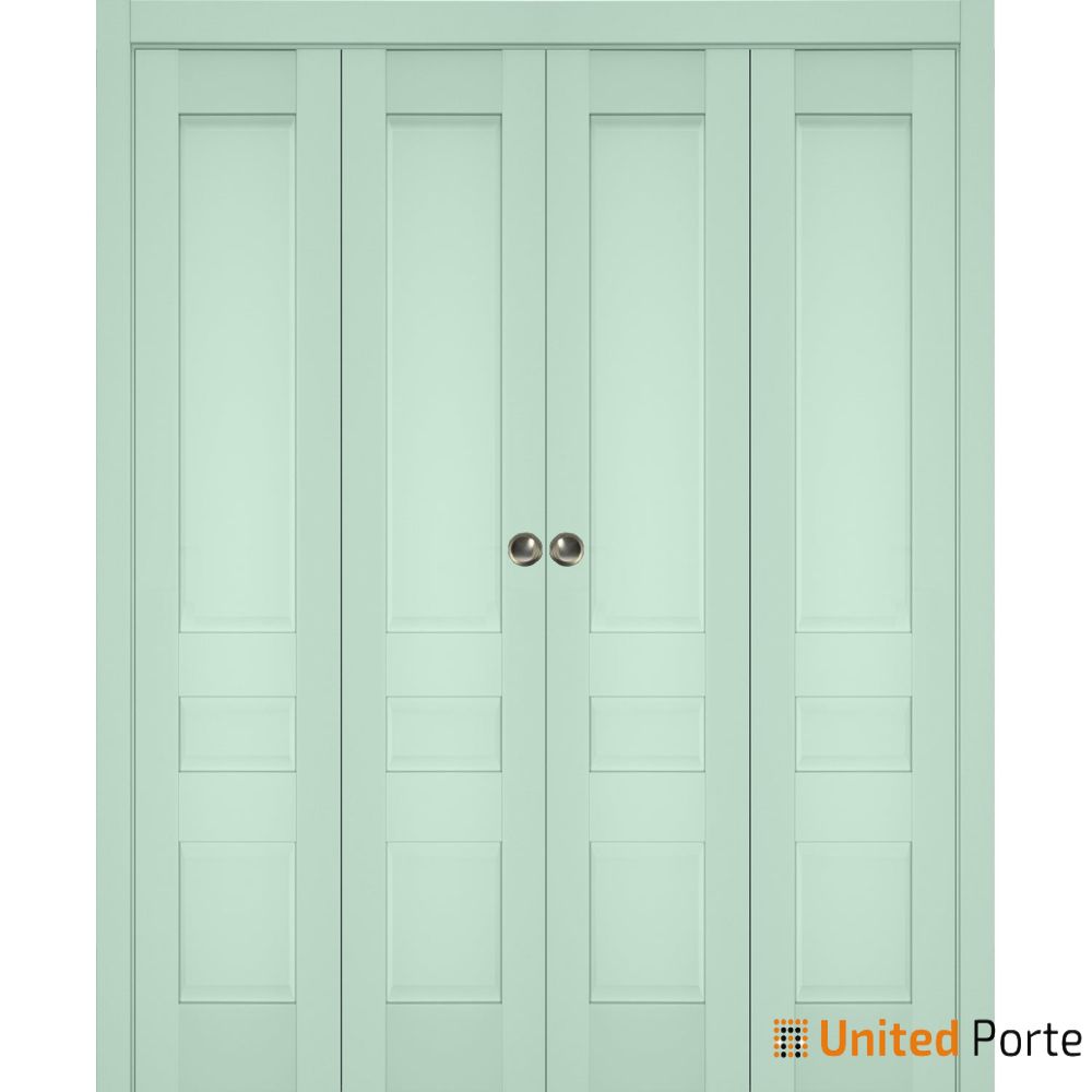 Sliding Closet Bi-fold Door with Decorative Panels | Wood Solid Bedroom Wardrobe Doors | Buy Doors Online